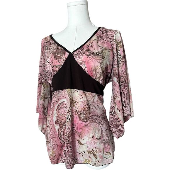 Teenie Weenie Vintage Paisley Bell Sleeve Top - Size XLarge, Fairy Grunge 170 - Picture 7 of 8